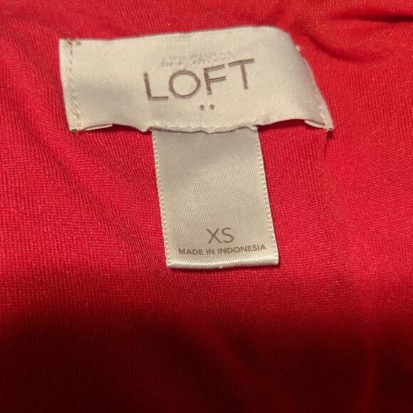 ANN TAYLOR LOFT Red Floral Lace Halter Dress Keyhole XS - Picture 7 of 7